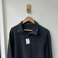 16276 - ポロ ラルフローレン チャコール ハーフジップ ニット