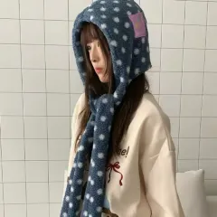 ボア ドット ネックウォーマー 帽子