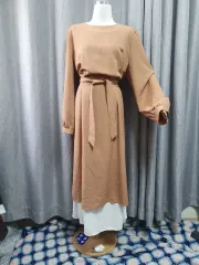 R2ピンタック マキシ 裾バイカラー ONE PIECE