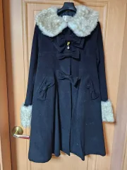 unideer リー パープル フレア ブラック コート L サイズ