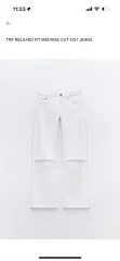 ZARA TRF RELAXED FIT MIDRISE CUT-OUT JEANS