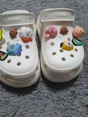 クロックス 白 + BT21 ジビッツ 厚底 セット 230 235mm