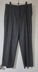 新品 ザラ ワイドパンツ 秋冬用 ダークグレー L(77)