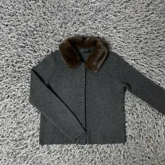 ZARA ザラ ザラ レディース ファー バイカラー ニット カーディガン