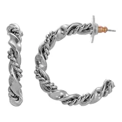1928 レディース アクセサリー ピアス・イヤリング 1928 Jewelry Double Twisted Hoop Earrings Gray グレー