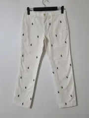 32)POLO RALPH LAUREN 刺繍パータン スリムフィット ストレッチ パンツ チノパンツ