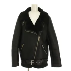 ザラ ZARA B-3 フェイクムートンジャケット ライダース アウター S 黒 /YM