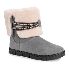 ムクルクス レディース シューズ ブーツ・レインブーツ MUK LUKS Flexi Montauk Womens FauxFur Winter Boots Gray グレー
