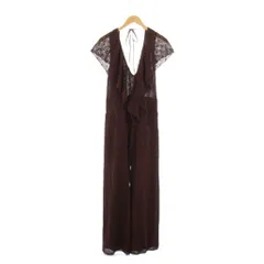 アメリヴィンテージ Ameri VINTAGE MEDI RUFFLE KNIT ROMPERS オールインワン ロンパース レース M 茶 0225105931170 /TK