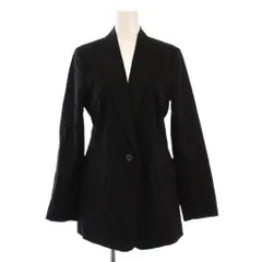 セオリーリュクス theory luxe 23SS CRISP LINEN ARVADA NL テーラードジャケット アウター シングル ストレッチ 麻 リネン ワンカラー 38 黒 ブラック /BB