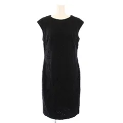 ローレンラルフローレン LAUREN RALPH LAUREN タイトワンピース ひざ丈 ノースリーブ クルーネック 総レース ワンカラー 8 黒 ブラック タグ付き /BB