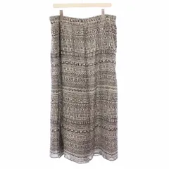 ネミカ NEMIKA ワイドパンツ イージー ウエストゴム 総柄 17 グレー 黒 ブラック /BB