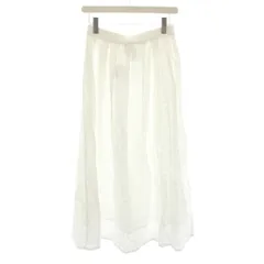 ミズイロインド mizuiro ind スカート ロング フレア ギャザー イージー ウエストゴム 総柄 白 ホワイト /YT