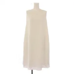 フォクシーニューヨーク FOXEY NEW YORK フレアワンピース ミニ丈 ノースリーブ ボートネック 無地 ストレッチ 38 白 ホワイト /BB