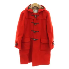 バーバリーズ Burberrys ヴィンテージ ダッフルコート ロング 裏地ノバチェック ウール 女の子 152cm 赤 レッド /KU