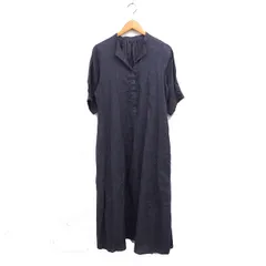 ジャーナルスタンダードレサージュ journal standard L'essage リネン ワンピース ロング 5分袖 無地 38 チャコール /FT8