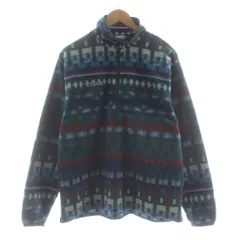 コロンビア Columbia 90s USA製 ヴィンテージ フリーストップス トレーナー 長袖 ハーフジップ アズテック柄 M 緑 グリーン 紺 ネイビー /KU