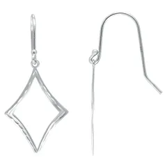 Aleure Precioso レディース アクセサリー ピアス・イヤリング Aleure Precioso Sterling Silver Diamond Shapedrop Fishhook Earringsilver Tone シルバー
