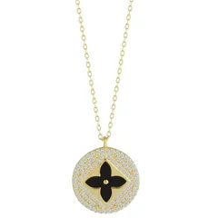 Sunkissed Sterling レディース アクセサリー ネックレス・チョーカー・ペンダントトップ レース Sunkissed Sterling Silver Cubic Zirconia Clover Pendant Necklace Gold Ton