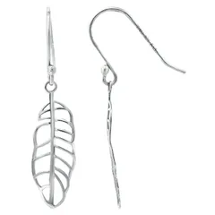Aleure Precioso レディース アクセサリー ピアス・イヤリング Aleure Precioso Feather Drop Fishhook Earringsilver Tone シルバー