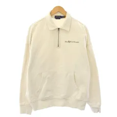 ポロ ラルフローレン POLO RALPH LAUREN スウェット トレーナー 長袖 ハーフジップ 裏起毛 ロゴ プリント L アイボリー /BB
