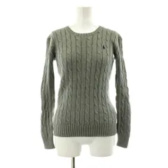 ポロ ラルフローレン POLO RALPH LAUREN ケーブルニット セーター 長袖 クルーネック ロゴ刺繍 XS グレー 211570012013 /KU