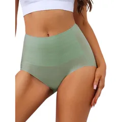 アレグラ ケー レディース アンダーウェア パンツ ハイウエスト ALLEGRA K Womens High Waist Full Coverage Brief Tummy Control Underwear Panty Green グリーン