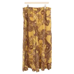 ネミカ NEMIKA ワイドパンツ イージー ウエストゴム ペイズリー柄 17 黄色 イエロー 茶 ブラウン /BB