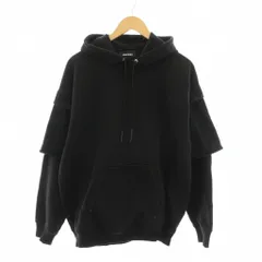 ディーゼル DIESEL パーカー スウェット プルオーバー 長袖 S 黒 ブラック レイヤード風袖 /YM