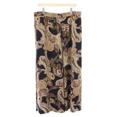 ネミカ NEMIKA ワイドパンツ イージー ウエストゴム ペイズリー柄 17 黒 ブラック 茶 ブラウン /BB