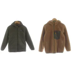 パタゴニア Patagonia Reversible Ready Freddy Hoody リバーシブル レディ フレディ フーディ ジャケット 中綿 ボア ジップアップ 男の子 14 カーキ 茶 ブラウン 68095 /KU