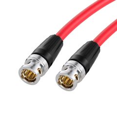 新品 ZBLZGP 12G 75オームHD-SDIビデオ同軸ケーブルBNC オス-4K SmallHD AtomosモニターアレクサDSMC2ビデオカメラ用ライトアングルBNCオス (ストレート-ストレート 赤色 2M)