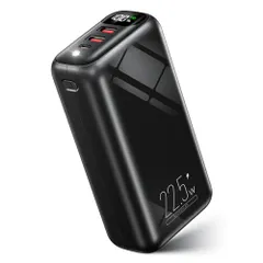 【2026新モデル・22.5W/20W対応】 大容量 60000mAh 3台同時充電可能 急速充電 バッテリー 携帯充電器 最大27W出力 Type-C入出力兼用 LCD電量残量表示 回路保護 スマホ充電器 軽量 LEDライト 低電流モード対 bddbb453