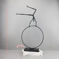 【送料無料】メーカー 北欧 鋳鉄 サークル フィギュア アート 装飾品 リビングルーム ワインキャビネット テレビキャビネット モデルルーム