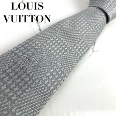 美品✨ ルイヴィトン ネクタイ モノグラム ドット シルク LV シルバー