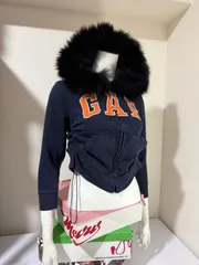 GAP ジップアップパーカー  ファー  y2k  ギャル  平成  短丈  リメイク
