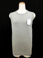 フィフティーファイブディーエスエル 55DSL ベスト ニット プルオーバー クルーネック コットン S グレー 国内正規 ayy