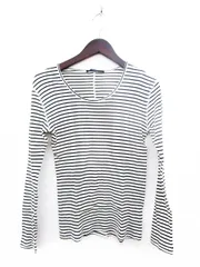 シップスジェットブルー SHIPS JET BLUE Tシャツ カットソー 長袖 ボーダー ラウンドネック コットン 白 ホワイト 黒 ブラック /☆aのサムネイル