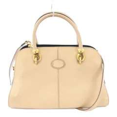トッズ TOD'S セラ SERA 2WAY ショルダーバッグ ハンドバッグ レザー ロゴ ベージュ /BB