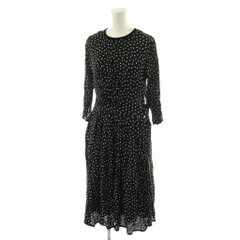 シンメ SINME ワンピース ロング ドット柄 7分袖 M 黒 ブラック /AN68