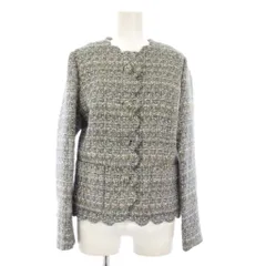 チェスティ Chesty スカラップツイードジャケット ノーカラージャケット 0 水色 22L401 /KH