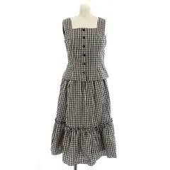 エムズグレイシー M'S GRACY 21SS セットアップ ノースリーブブラウス スカート ギンガムチェック 36 黒 ブラック IT-110326 117337 /KH ■PN