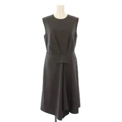 フォクシーニューヨーク FOXEY NEW YORK フレアワンピース ひざ丈 ノースリーブ クルーネック 無地 40 グレー /BB