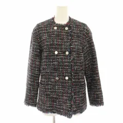 セオリーリュクス theory luxe 22AW フィッシャーヴァイディSTR VISCHER WEIDI STR ツイードジャケット ノーカラージャケット アウター 32 紺 ネイビー 03-2304102 /YT