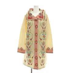 トクコプルミエヴォル TOKUKO 1er VOL カーディガン ニット ウール 長袖 9 アイボリー 白 マルチカラー 花刺繍 ストライプ 1262265-91 /YM