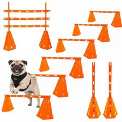 Dog Hurdles 6-Piece Set (12 Cones + 6 Poles) with Storage Bag, Height Adjustable, Dog Hurdles, Jump Bar, Training Equipment, Exercise Equipment, Sign Poles, Cones, Obstacles, High Jump, Freestanding iimono117t 6230b72d