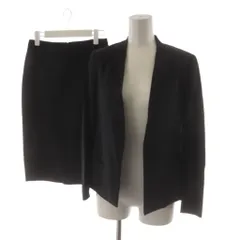 セオリー Theory TAILOR PENCIL スーツ セットアップ ノーカラージャケット タイトスカート ひざ丈 00 黒 ブラック 9107300 /AN78