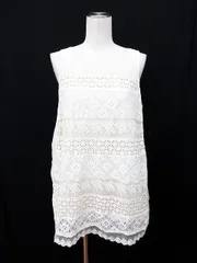 グローバルワーク GLOBAL WORK ワンピース レース ノースリーブ ミニ M 白 ホワイト