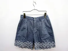 アースミュージック&エコロジー EARTH MUSIC & ECOLOGY パンツ スカート キュロット ショート 刺繍 青 ブルー