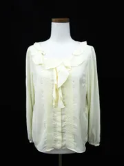 テチチ Te chichi ブラウス 長袖 パフスリーブ フレア プリーツ M 白 ホワイト